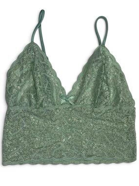 Vintage Mint Metallic Lace Bralette Cami Made in USA L